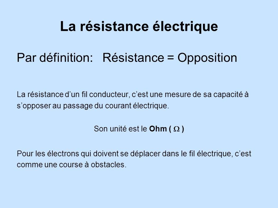 unite de resistance electrique